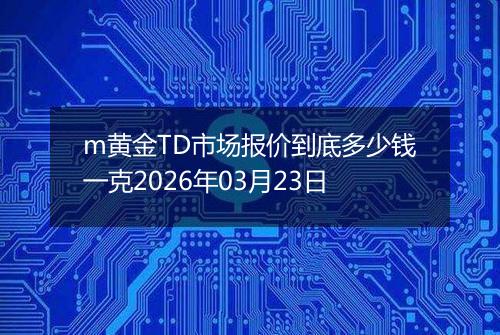 m黄金TD市场报价到底多少钱一克2026年03月23日