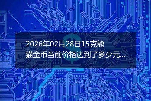 2026年02月28日15克熊猫金币当前价格达到了多少元一个2026年02月28日