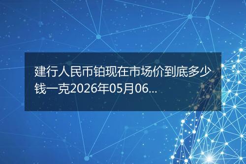 建行人民币铂现在市场价到底多少钱一克2026年05月06日