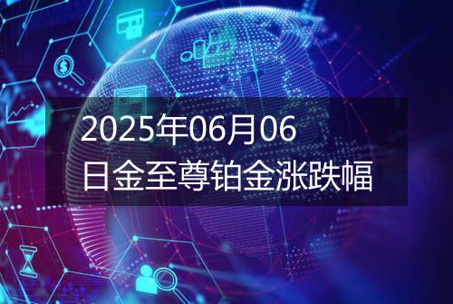 2025年06月06日金至尊铂金涨跌幅