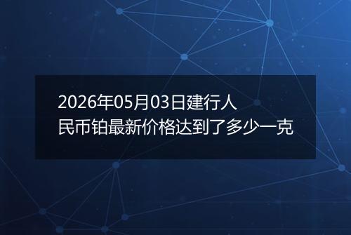 2026年05月03日建行人民币铂最新价格达到了多少一克