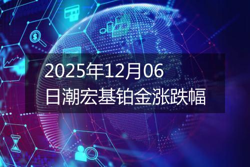 2025年12月06日潮宏基铂金涨跌幅