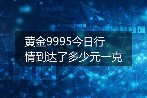 黄金9995今日行情到达了多少元一克