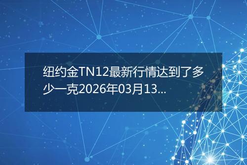 纽约金TN12最新行情达到了多少一克2026年03月13日