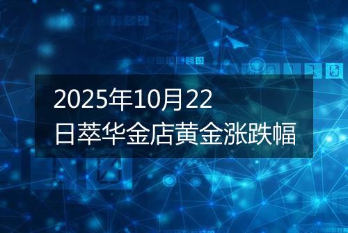 2025年10月22日萃华金店黄金涨跌幅