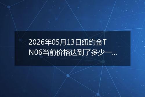 2026年05月13日纽约金TN06当前价格达到了多少一克2026年05月13日