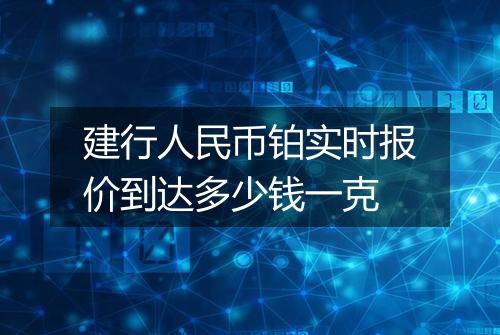 建行人民币铂实时报价到达多少钱一克
