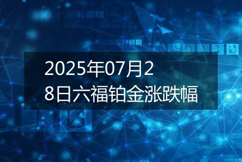 2025年07月28日六福铂金涨跌幅