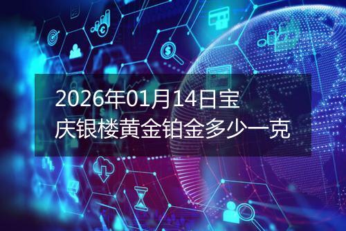 2026年01月14日宝庆银楼黄金铂金多少一克