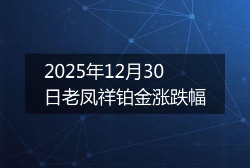 2025年12月30日老凤祥铂金涨跌幅