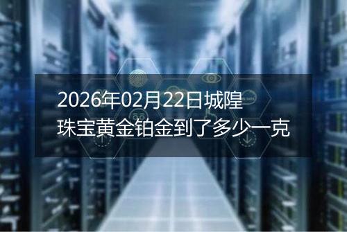 2026年02月22日城隍珠宝黄金铂金到了多少一克