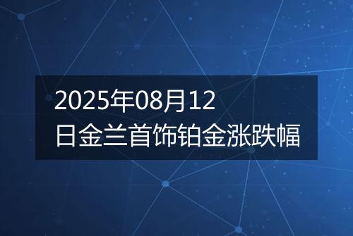 2025年08月12日金兰首饰铂金涨跌幅