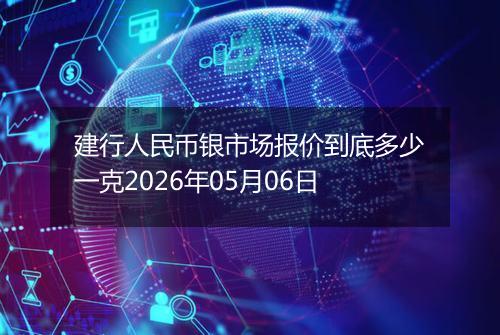 建行人民币银市场报价到底多少一克2026年05月06日