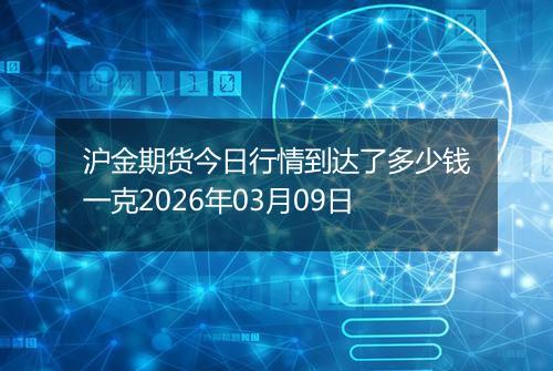 沪金期货今日行情到达了多少钱一克2026年03月09日