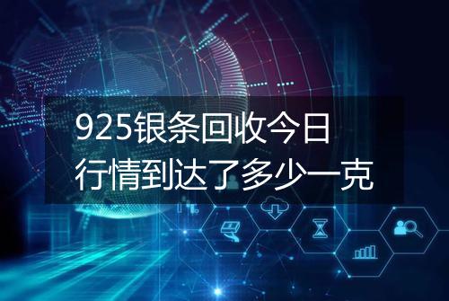 925银条回收今日行情到达了多少一克