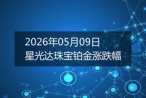 2026年05月09日星光达珠宝铂金涨跌幅