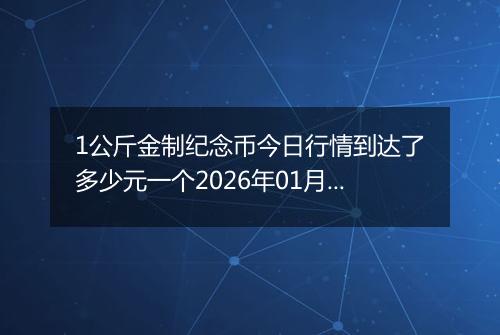 1公斤金制纪念币今日行情到达了多少元一个2026年01月29日
