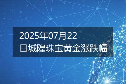 2025年07月22日城隍珠宝黄金涨跌幅