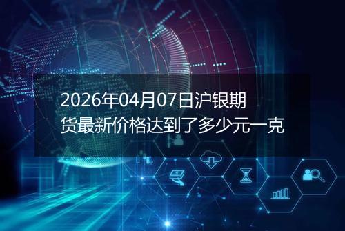 2026年04月07日沪银期货最新价格达到了多少元一克
