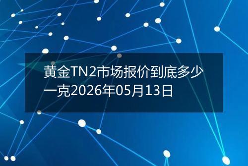 黄金TN2市场报价到底多少一克2026年05月13日