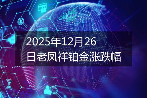 2025年12月26日老凤祥铂金涨跌幅