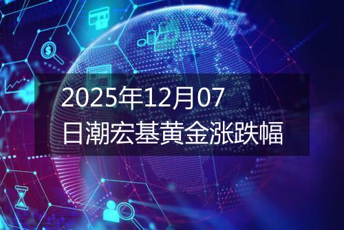 2025年12月07日潮宏基黄金涨跌幅
