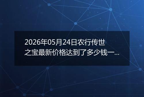 2026年05月24日农行传世之宝最新价格达到了多少钱一克