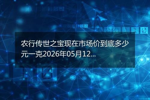 农行传世之宝现在市场价到底多少元一克2026年05月12日