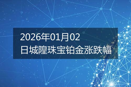 2026年01月02日城隍珠宝铂金涨跌幅