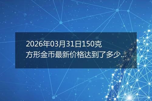 2026年03月31日150克方形金币最新价格达到了多少元一个