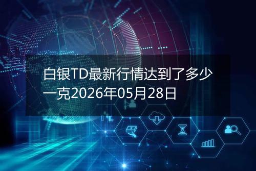 白银TD最新行情达到了多少一克2026年05月28日