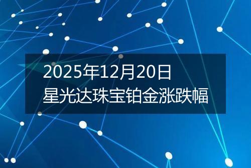 2025年12月20日星光达珠宝铂金涨跌幅