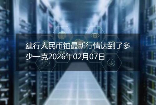 建行人民币铂最新行情达到了多少一克2026年02月07日