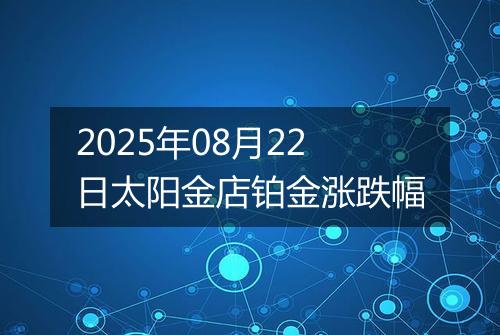 2025年08月22日太阳金店铂金涨跌幅