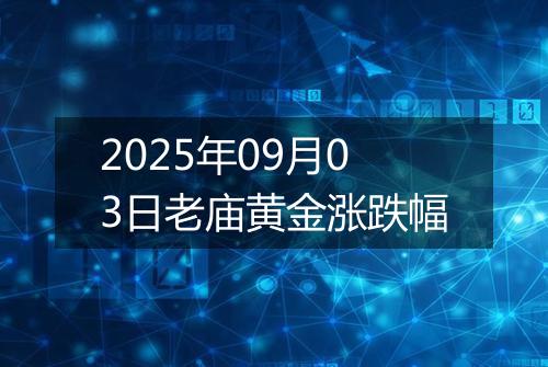 2025年09月03日老庙黄金涨跌幅