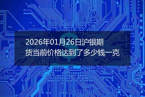 2026年01月26日沪银期货当前价格达到了多少钱一克