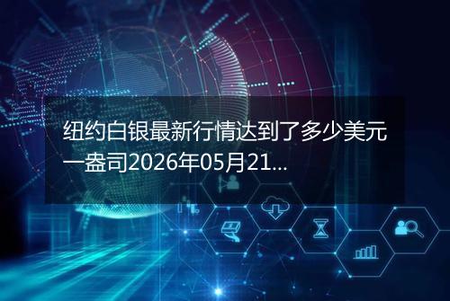 纽约白银最新行情达到了多少美元一盎司2026年05月21日