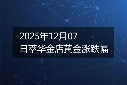 2025年12月07日萃华金店黄金涨跌幅