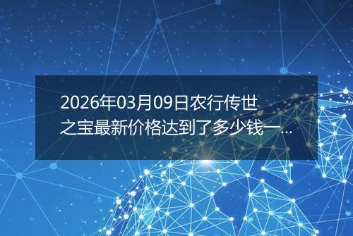 2026年03月09日农行传世之宝最新价格达到了多少钱一克