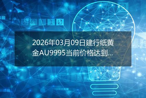 2026年03月09日建行纸黄金AU9995当前价格达到了多少钱一克2026年03月09日