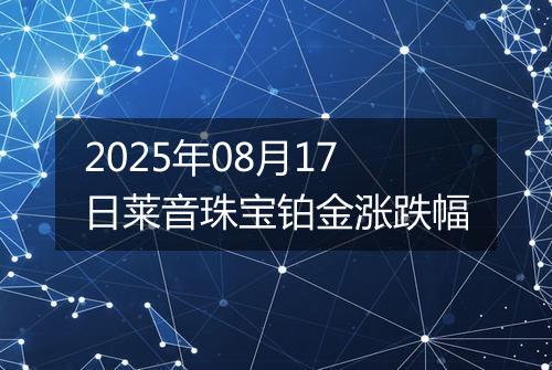 2025年08月17日莱音珠宝铂金涨跌幅