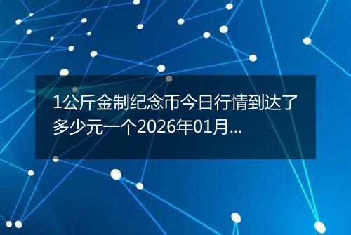 1公斤金制纪念币今日行情到达了多少元一个2026年01月28日