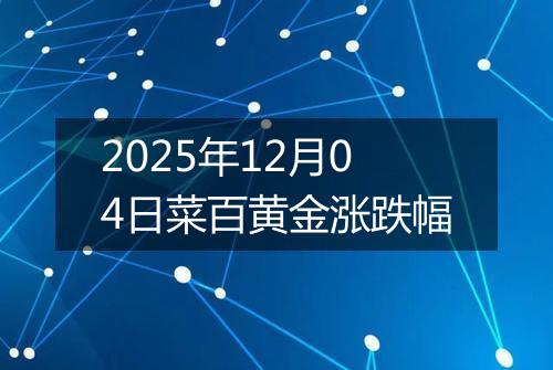2025年12月04日菜百黄金涨跌幅