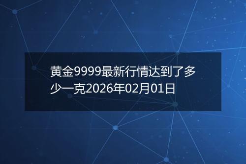 黄金9999最新行情达到了多少一克2026年02月01日