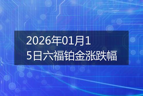 2026年01月15日六福铂金涨跌幅
