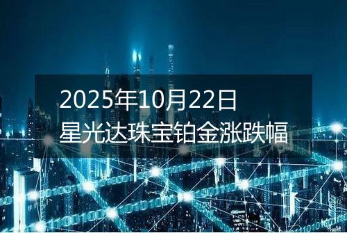 2025年10月22日星光达珠宝铂金涨跌幅