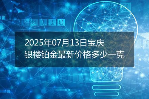 2025年07月13日宝庆银楼铂金最新价格多少一克