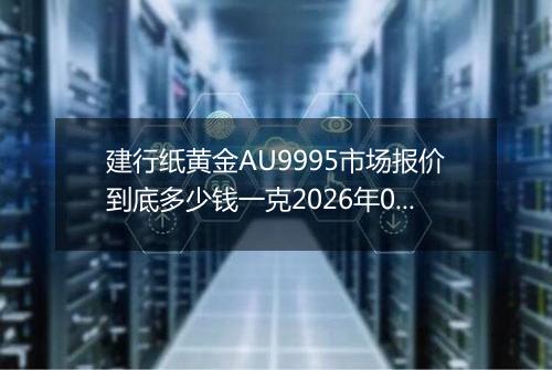 建行纸黄金AU9995市场报价到底多少钱一克2026年04月08日