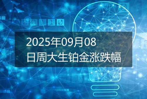 2025年09月08日周大生铂金涨跌幅