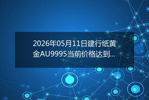 2026年05月11日建行纸黄金AU9995当前价格达到了多少一克2026年05月11日